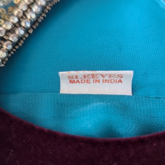 Arabian Party Dress Middle Eastern Blue Teal Turquoise Caftan Embellished beaded - Picture 2 of 12